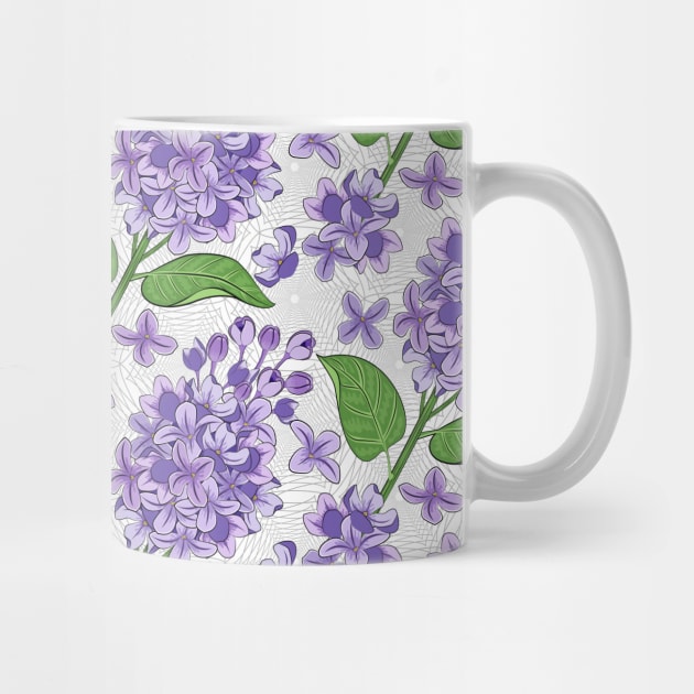 Purple Lilac Flowers Pattern by Designoholic